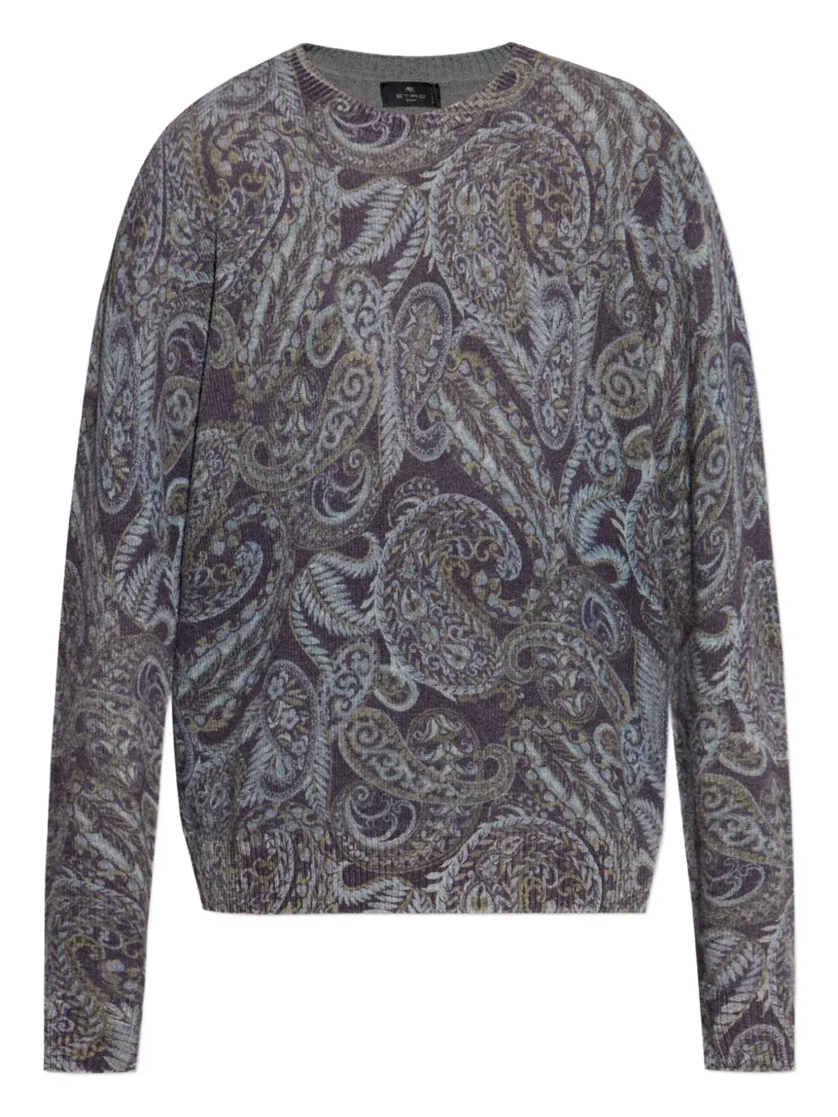 ETRO ペイズリーパターンのリブ編みウールセーター - グレー - 画像1
