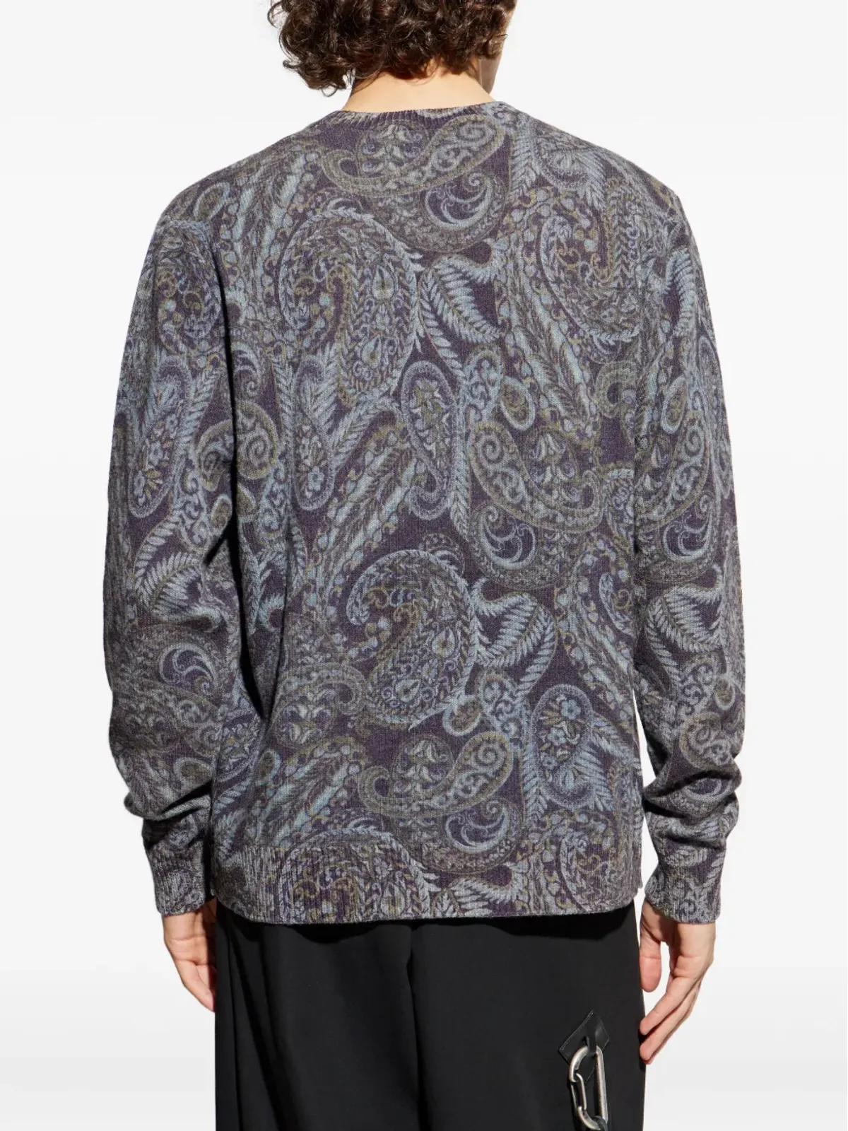 ETRO ペイズリーパターンのリブ編みウールセーター - グレー - 画像4