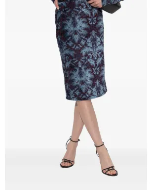 ETRO ダマスク柄ベルベットのミディスカート - サムネイル2