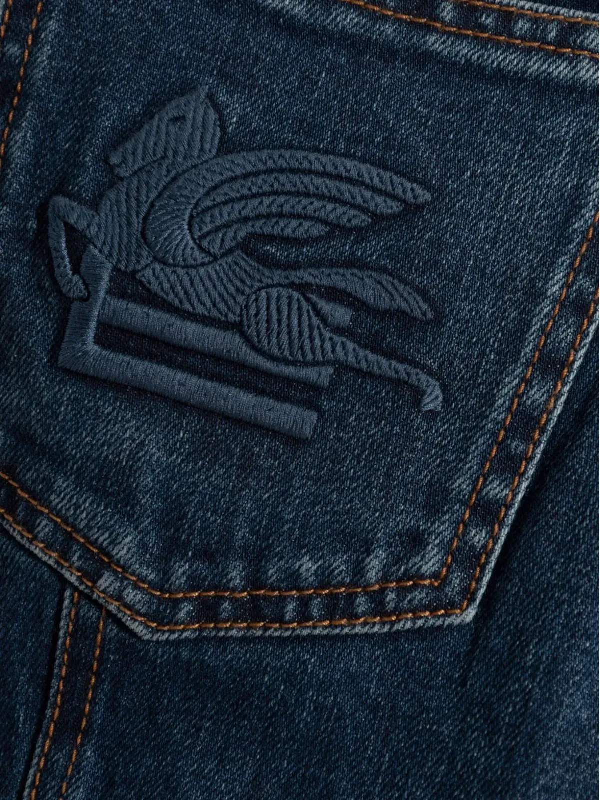 ETRO Pegasoモチーフ パネルドジーンズ ブルー - 画像5