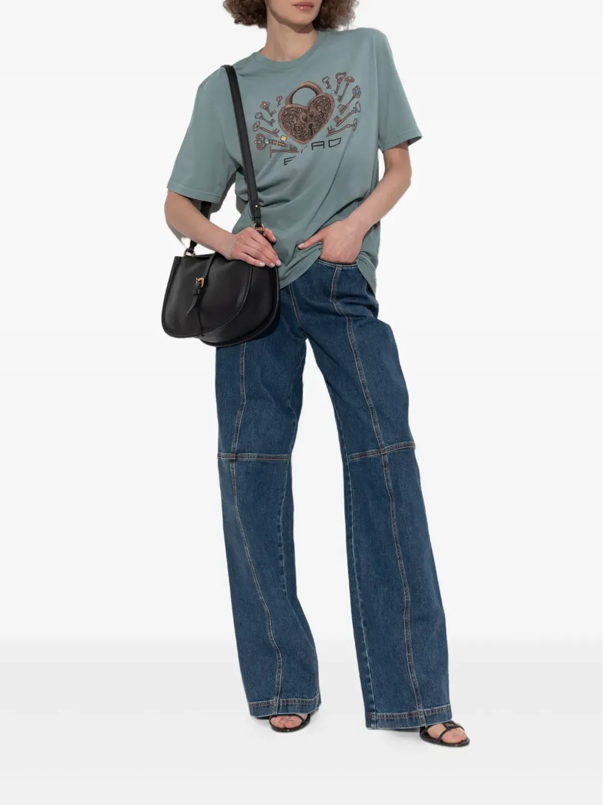 ETRO Pegasoモチーフ パネルドジーンズ ブルー - 画像2