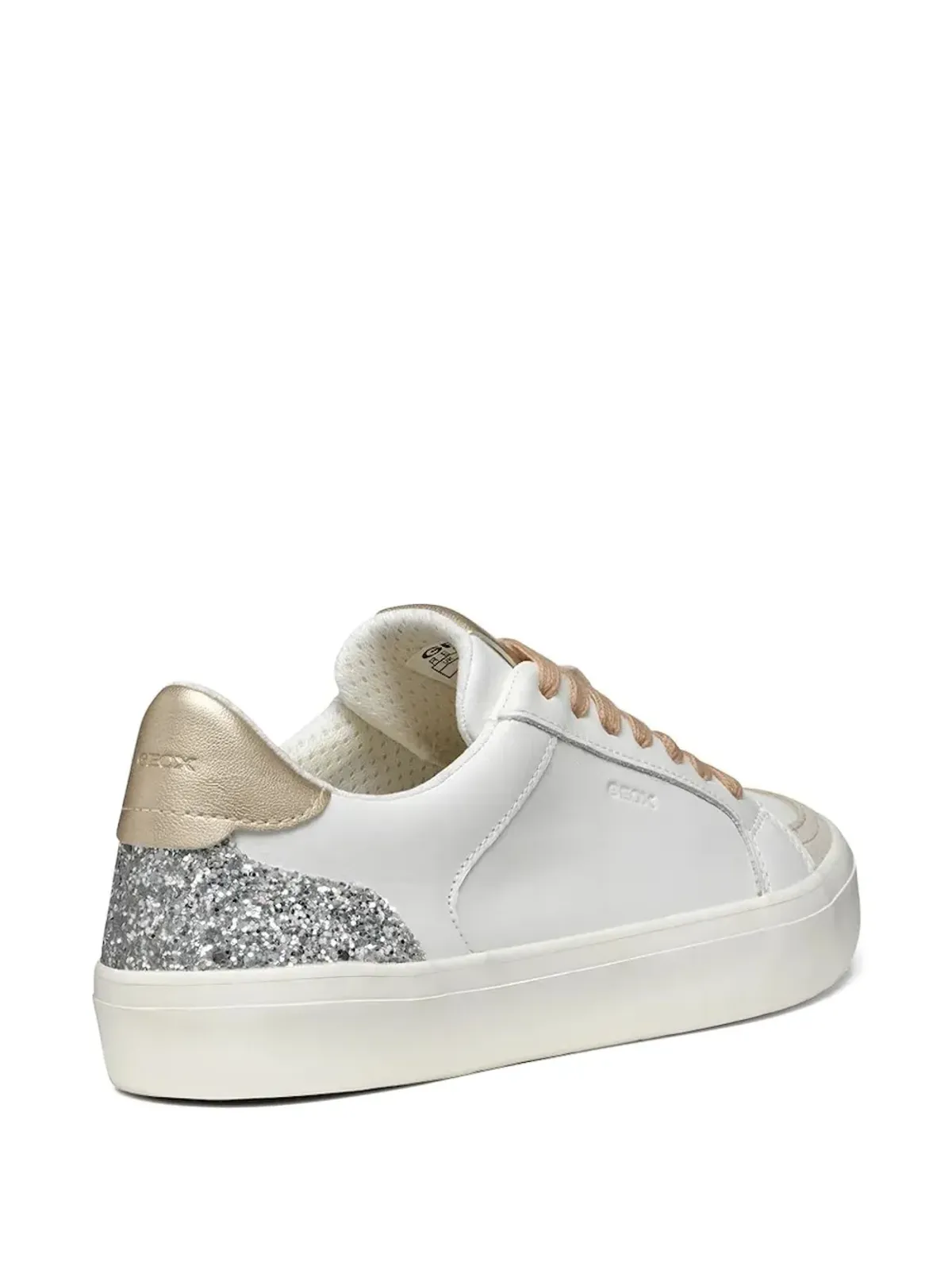 Geox Emmeleny グリッターパネル レザー スニーカー - White - 画像2