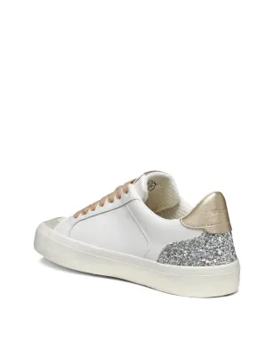 Geox Emmeleny グリッターパネル レザー スニーカー - White - サムネイル3