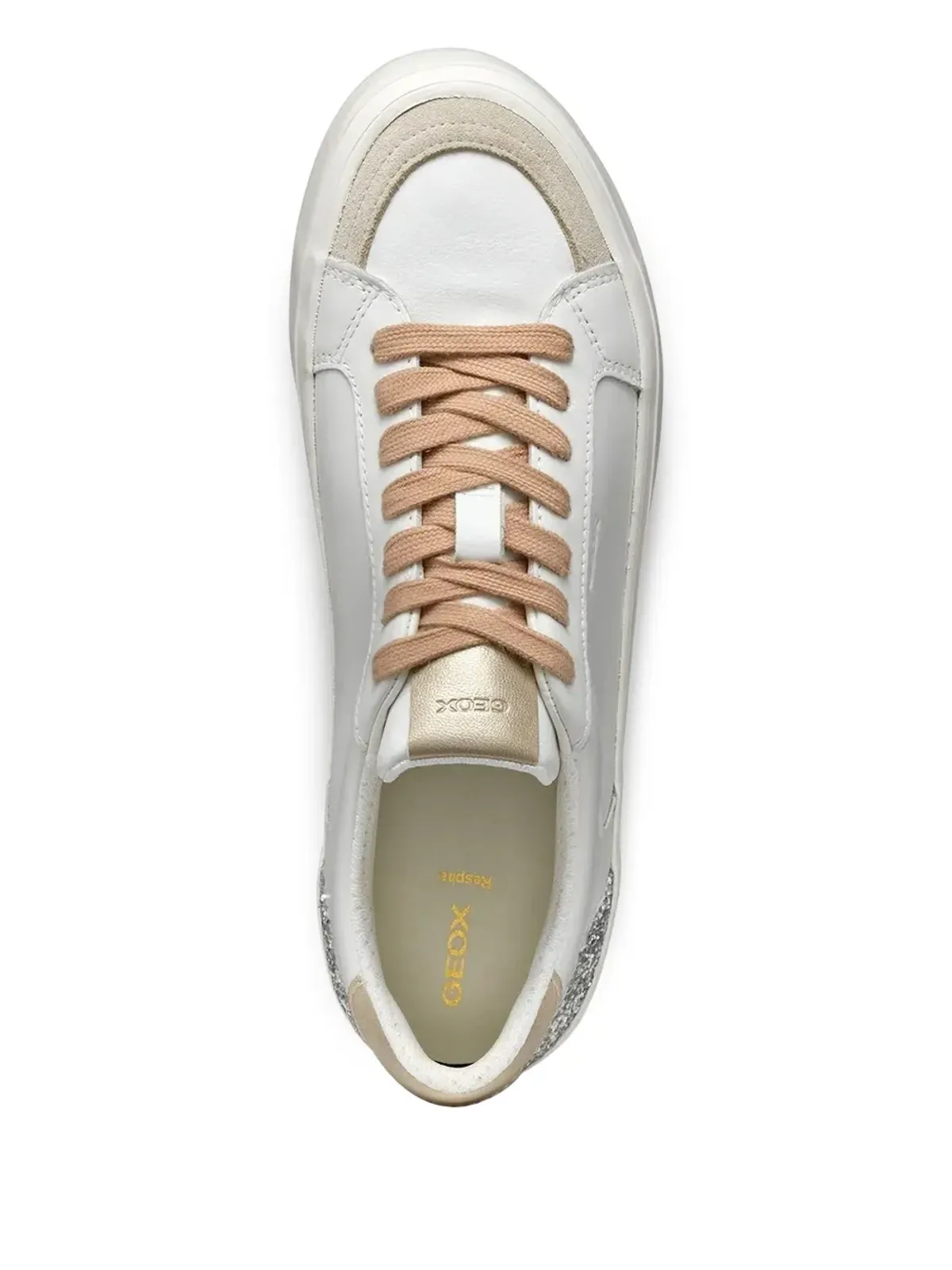 Geox Emmeleny グリッターパネル レザー スニーカー - White - 画像4