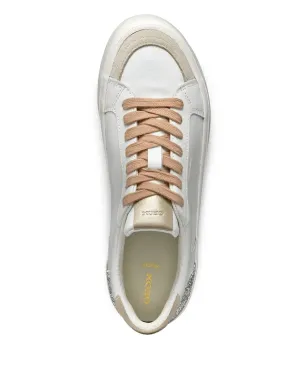 Geox Emmeleny グリッターパネル レザー スニーカー - White - サムネイル4