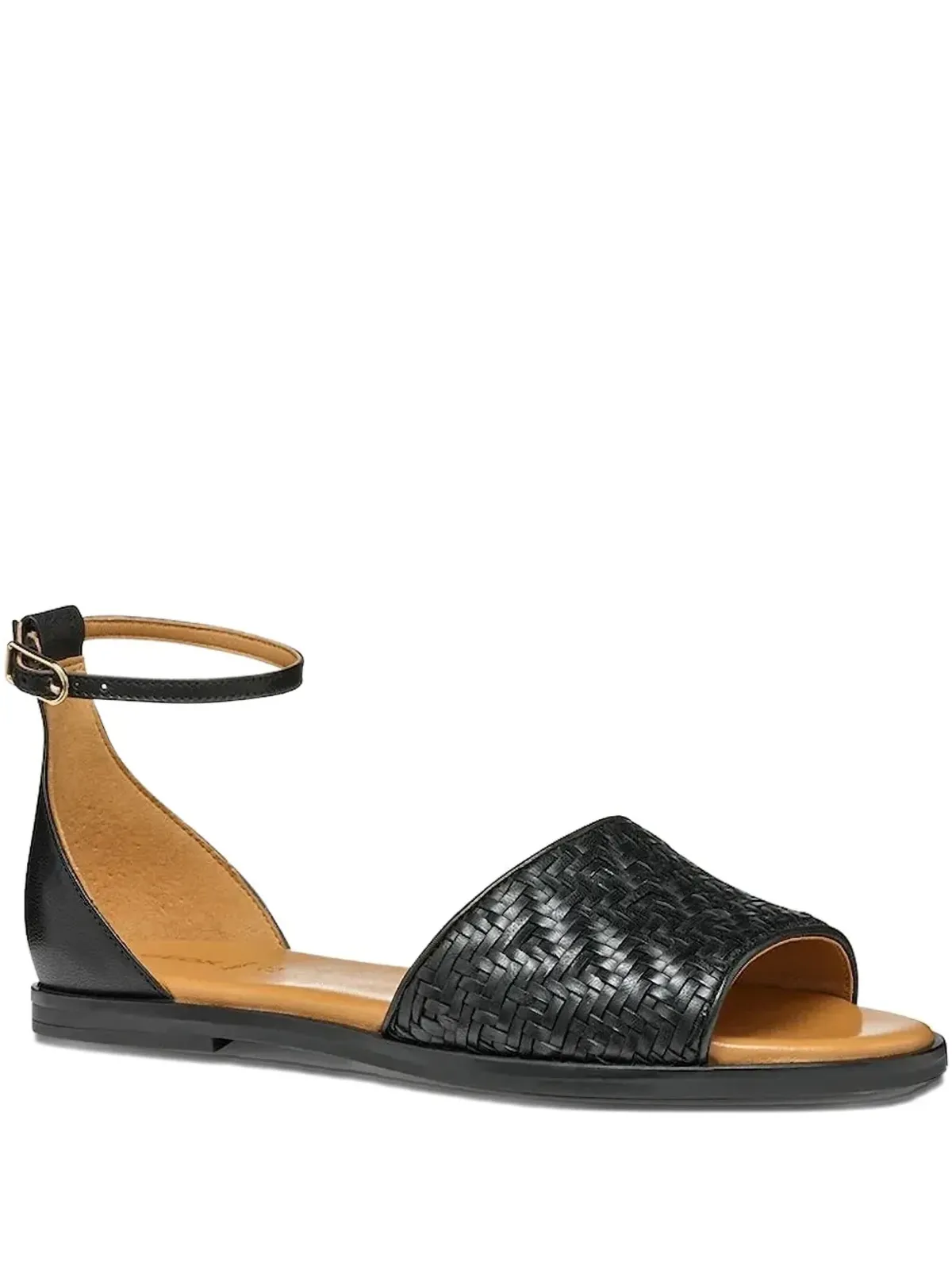 Geox Naileen woven ankle-strap flat sandals - Black - 画像1