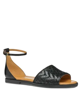 Geox Naileen woven ankle-strap flat sandals - Black - サムネイル1