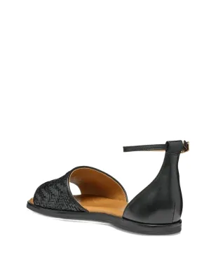 Geox Naileen woven ankle-strap flat sandals - Black - サムネイル3