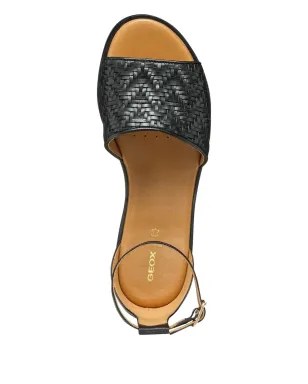 Geox Naileen woven ankle-strap flat sandals - Black - サムネイル4