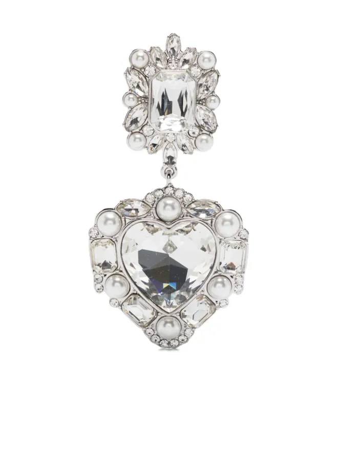 self-portrait Self-Portrait クリスタルパール ティアードハート イヤリングの商品画像