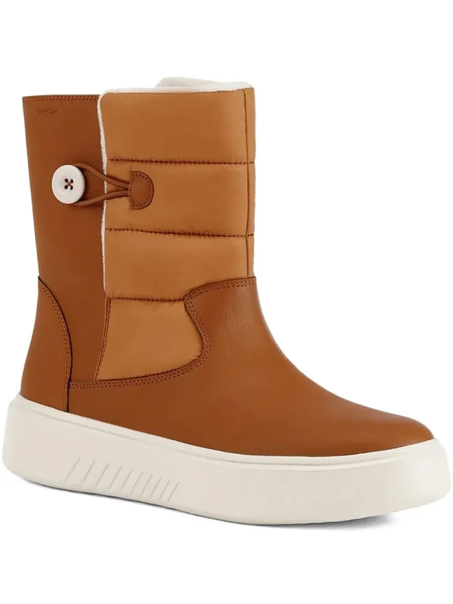 Geox Geox レザー ハイトップスニーカー ブラウンの商品画像