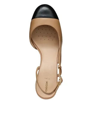 Geox ブラウン系 スリングバック・ブロックヒール パンプス - サムネイル4