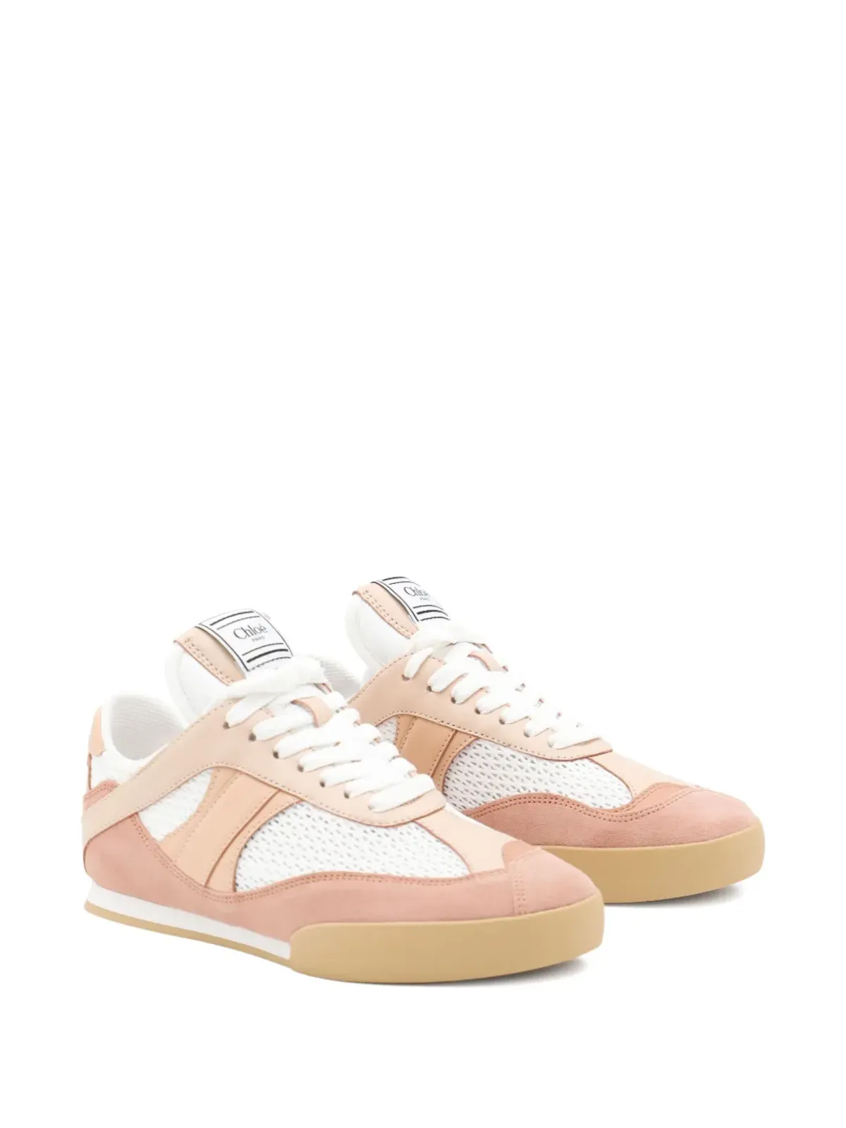 Chloé メッシュパネルスウェードスニーカー - ピンク - 画像2