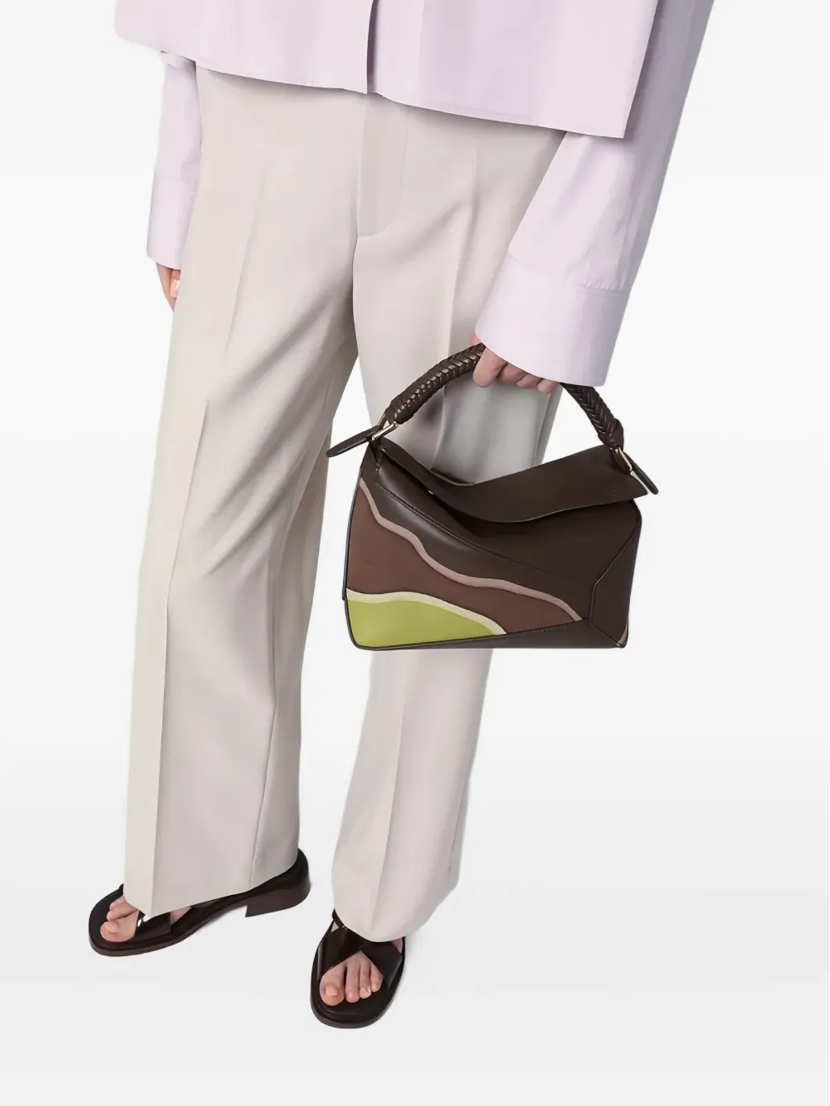 LOEWE パズル編み込みハンドル パネル付きトートバッグ - 画像2