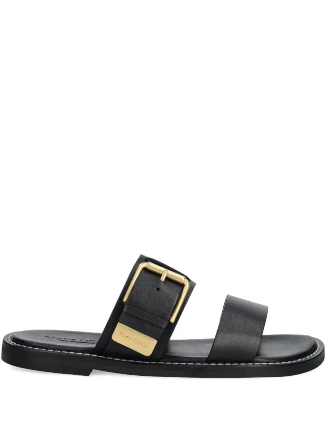 Marc O'Polo Marc O'Polo バックル付きレザーサンダル - ブラックの商品画像