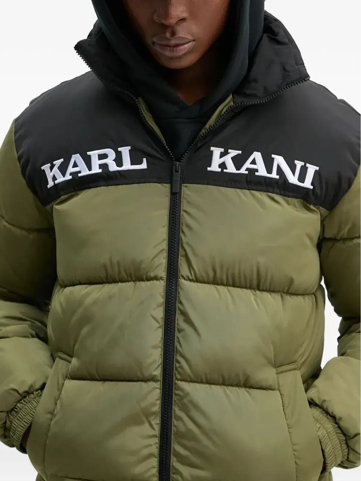 Karl Kani カラー ブロック パファー ジャケット - 画像3