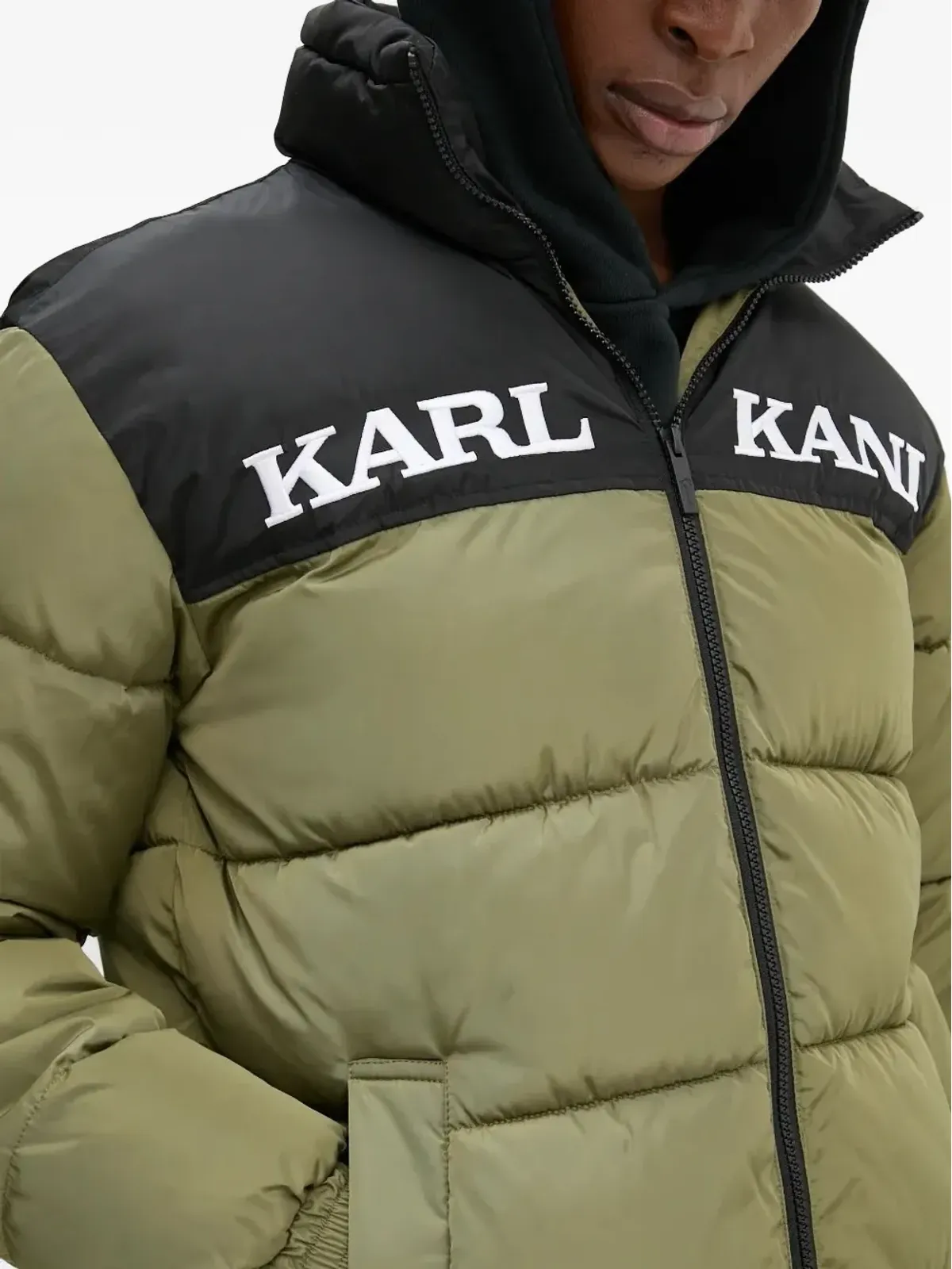 Karl Kani カラー ブロック パファー ジャケット - 画像4