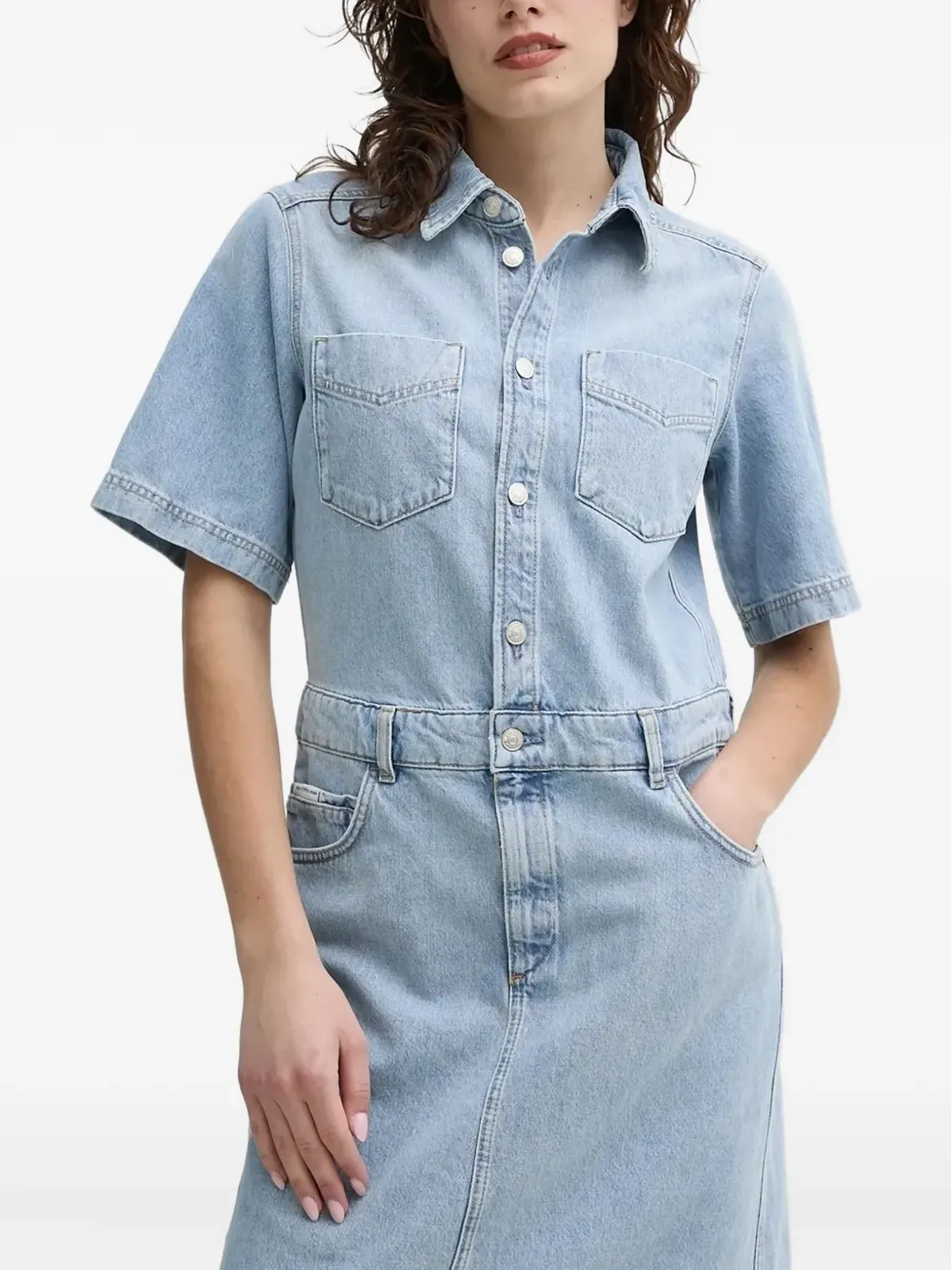 Marc O'Polo コットン シャツドレス ブルー - 画像3