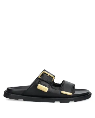 Marc O'Polo バックルディテール レザーサンダル - ブラック - サムネイル1