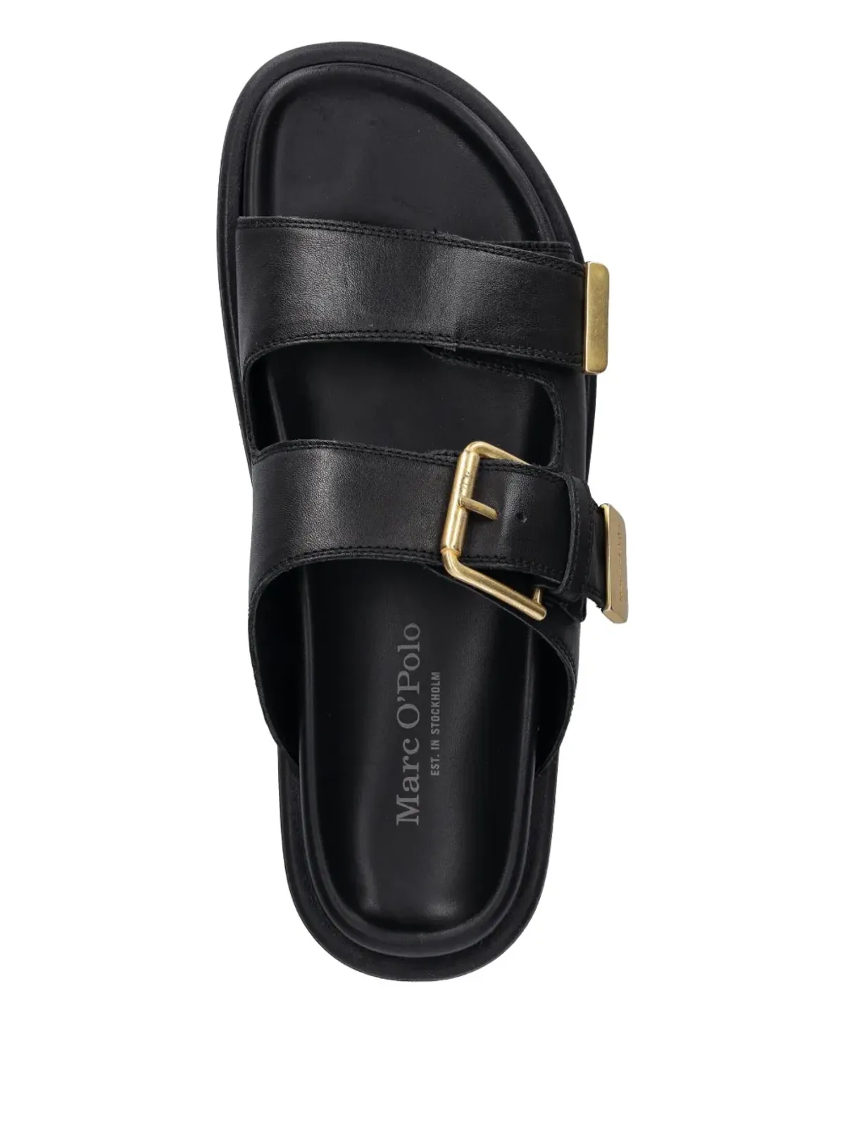 Marc O'Polo バックルディテール レザーサンダル - ブラック - 画像3