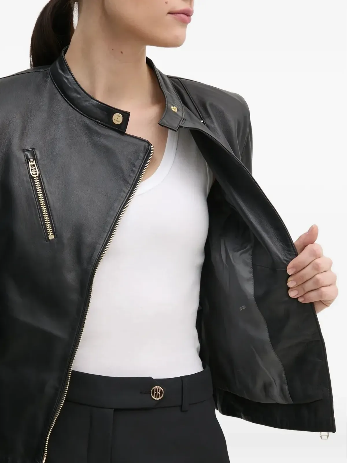 Joop! アシンメトリカル レザー ジャケット - 画像5