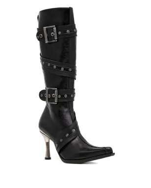 NEW ROCK バックルディテール ポインテッドトゥ ブーツ - サムネイル2