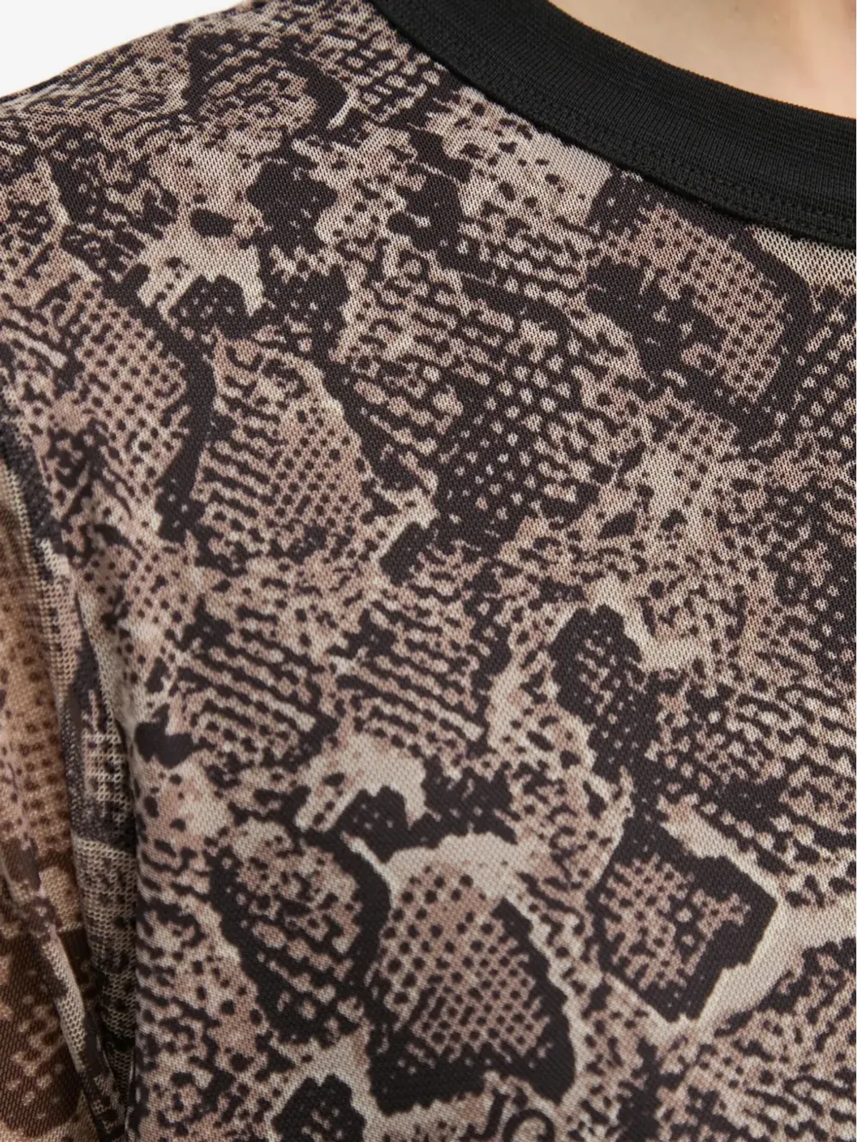 Joop! 蛇皮柄メッシュドレス（ブラウン） - 画像5
