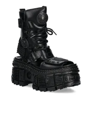 NEW ROCK Tank M-BIOS107-V3 lace-up platform sandals - Black - サムネイル2