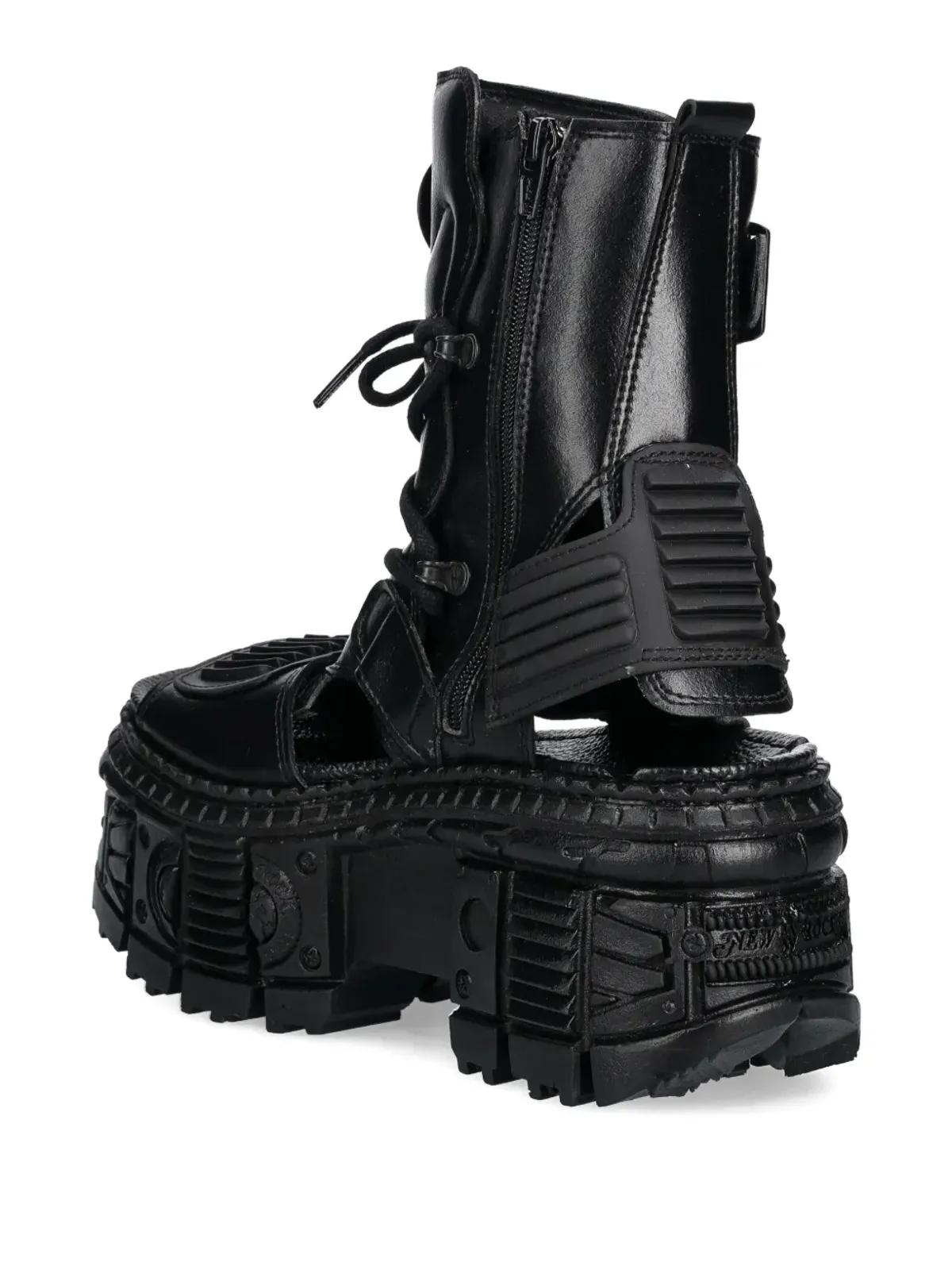 NEW ROCK Tank M-BIOS107-V3 lace-up platform sandals - Black - 画像3