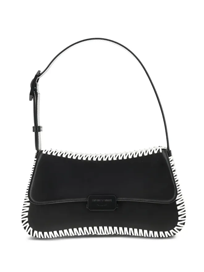 Emporio Armani Emporio Armani ステッチディテールのショルダーバッグ（ブラック）の商品画像