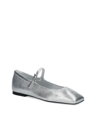 Kennel & Schmenger buckle-strap square-toe ballet flats - Silver - サムネイル2