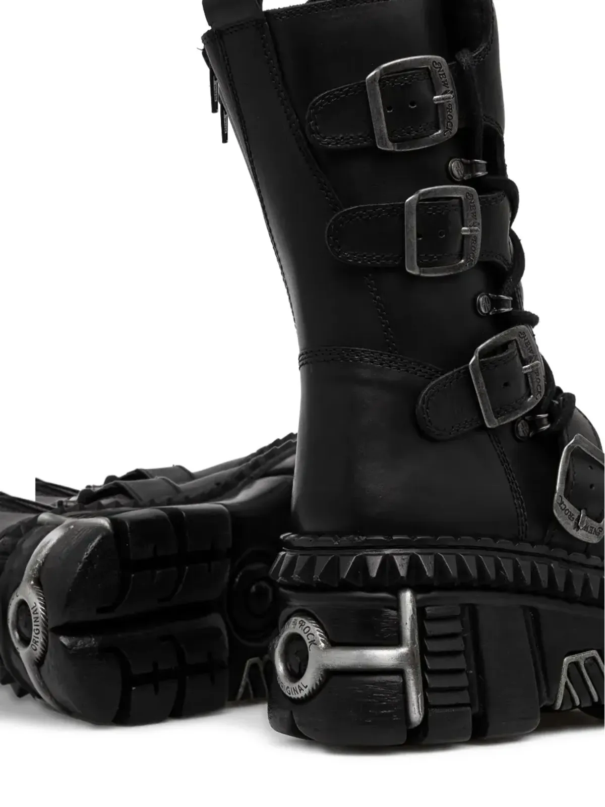 NEW ROCK 80mmバックルプラットフォームブーツ - ブラック - 画像4