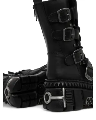 NEW ROCK 80mmバックルプラットフォームブーツ - ブラック - サムネイル4