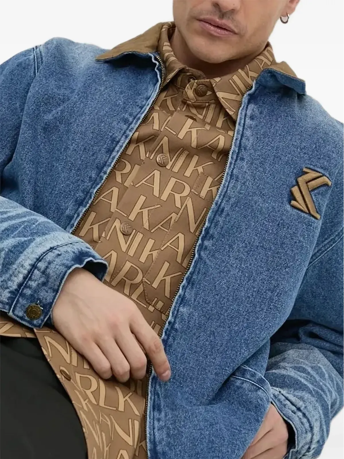 karl kani エンブロイダーロゴ デニムジャケット - 画像3