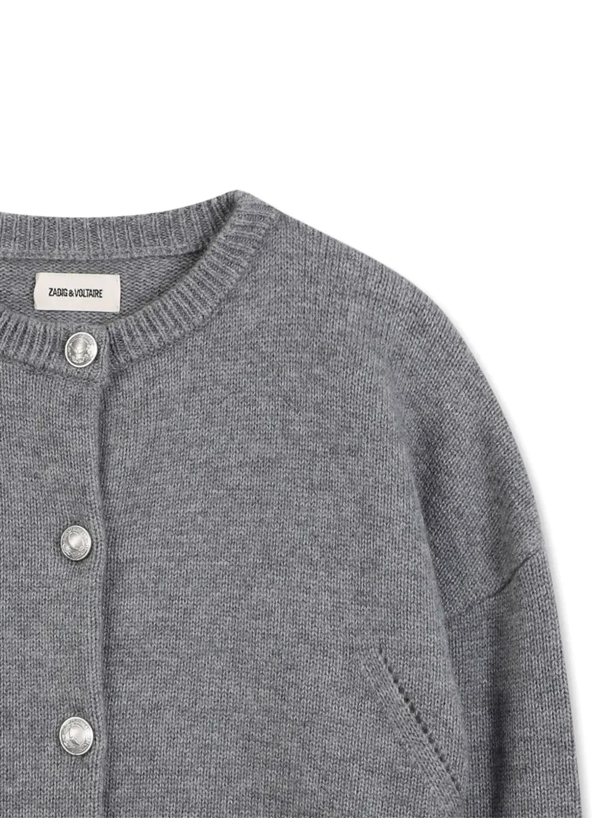 Zadig & Voltaire Kids ボタン装飾付きニットカーディガン - 画像3
