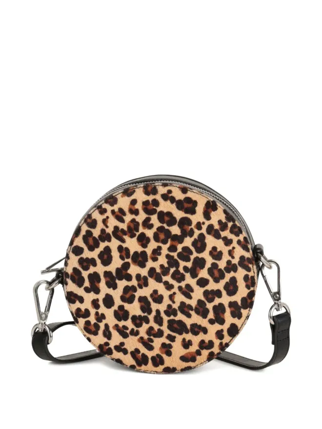 Zadig & Voltaire Kids Zadig & Voltaire Kids leopard-print circular shoulder bag - Blackの商品画像