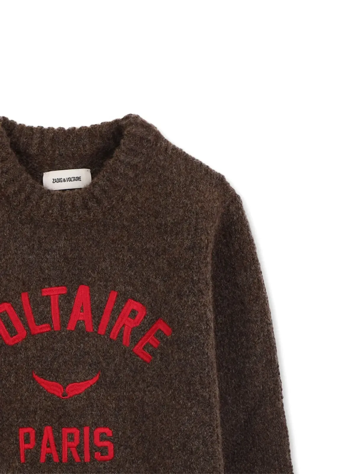 Zadig & Voltaire Kids ロゴ入りインターシャ編みセーター - 画像3