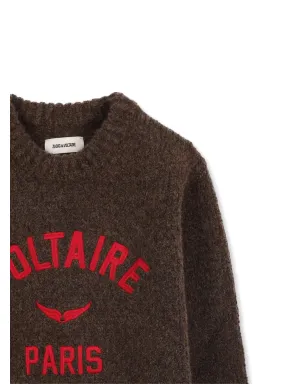 Zadig & Voltaire Kids ロゴ入りインターシャ編みセーター - サムネイル3