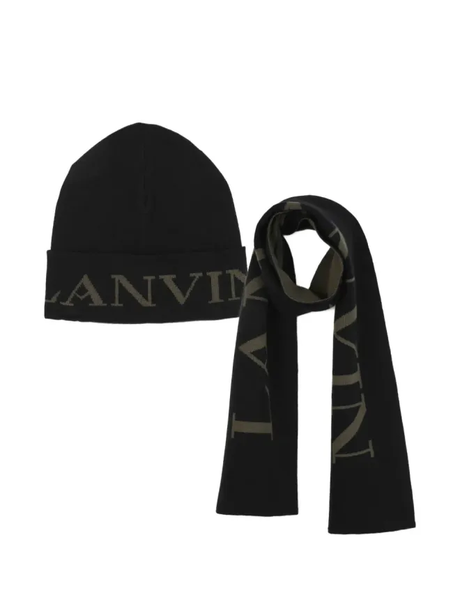 Lanvin Enfant Lanvin Enfant ロゴ入りビーニー帽子セットの商品画像