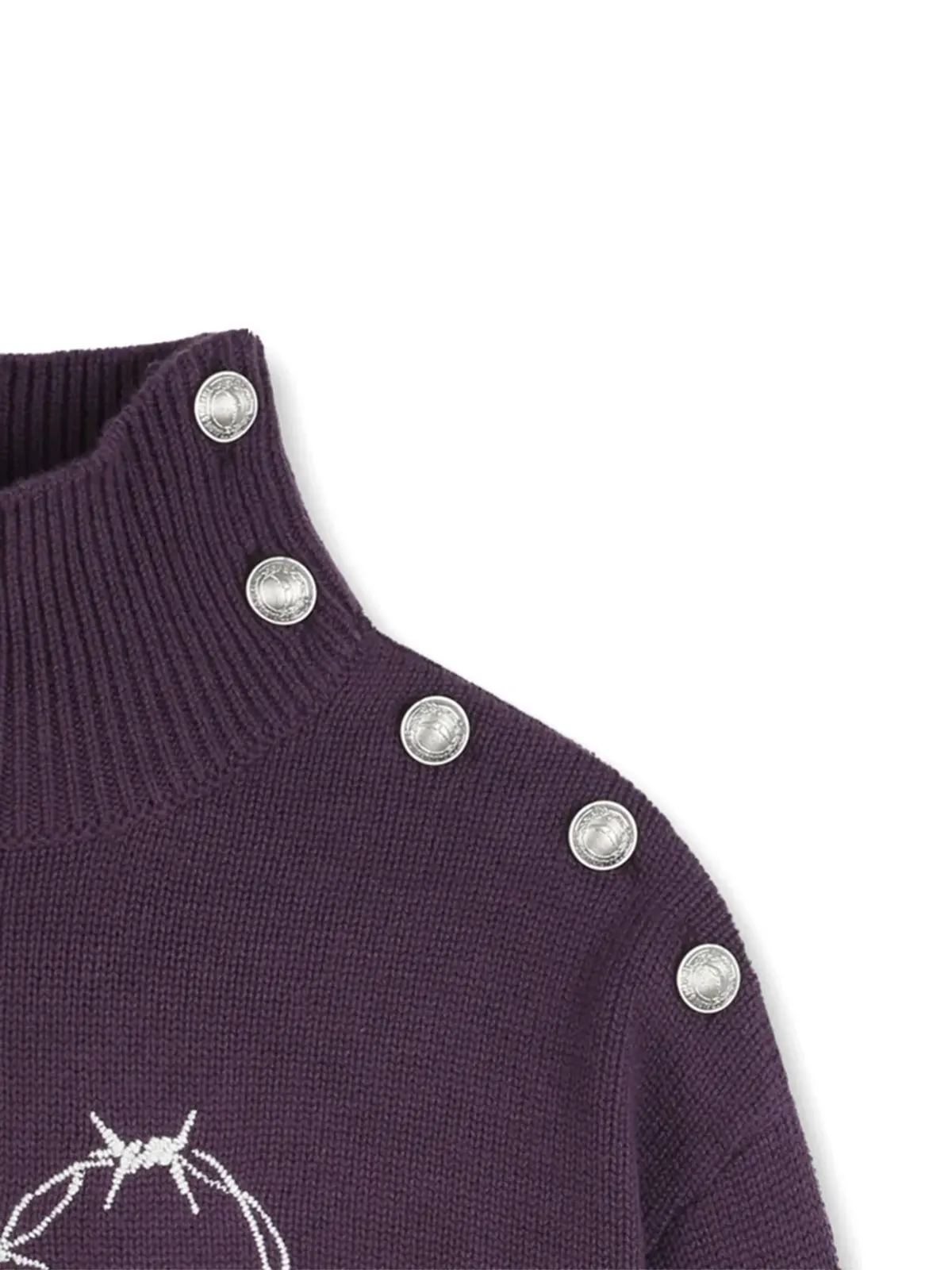 Zadig & Voltaire Kids ハート刺繍入りタートルネックセーター - 画像3