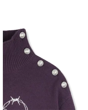 Zadig & Voltaire Kids ハート刺繍入りタートルネックセーター - サムネイル3