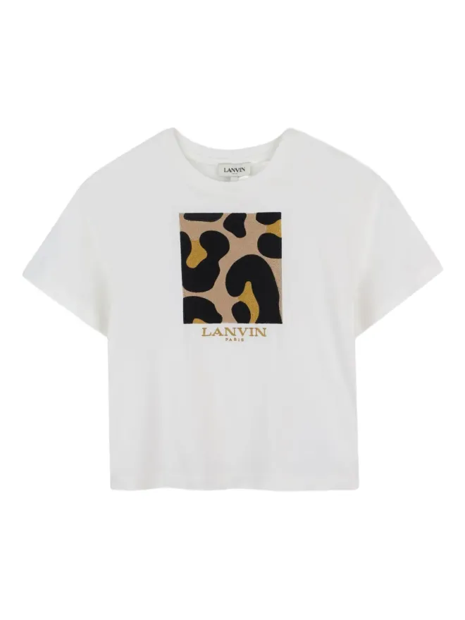Lanvin Enfant Lanvin Enfant レオパードプリント スクエアロゴ Tシャツの商品画像