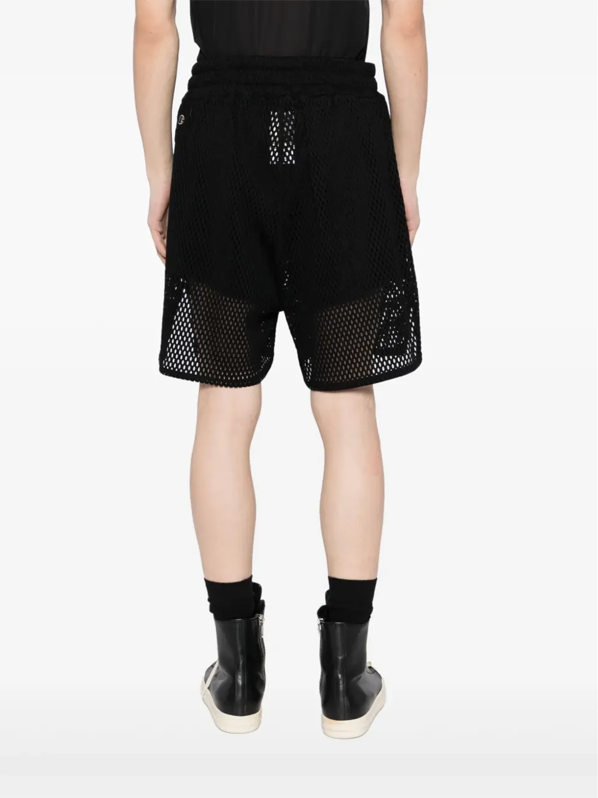 Rick Owens X Champion コットン ドロップクロッチショーツ（ブラック） - 画像4