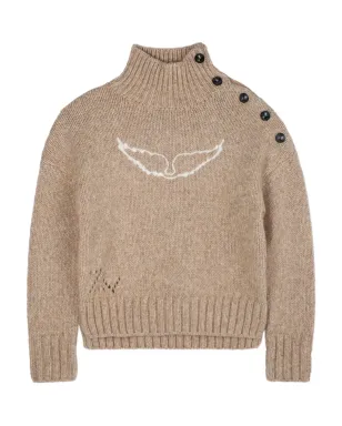 Zadig & Voltaire Kids ボタンディテール タートルネックセーター - サムネイル1