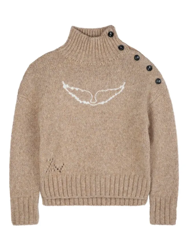 Zadig & Voltaire Kids Zadig & Voltaire Kids ボタンディテール タートルネックセーターの商品画像