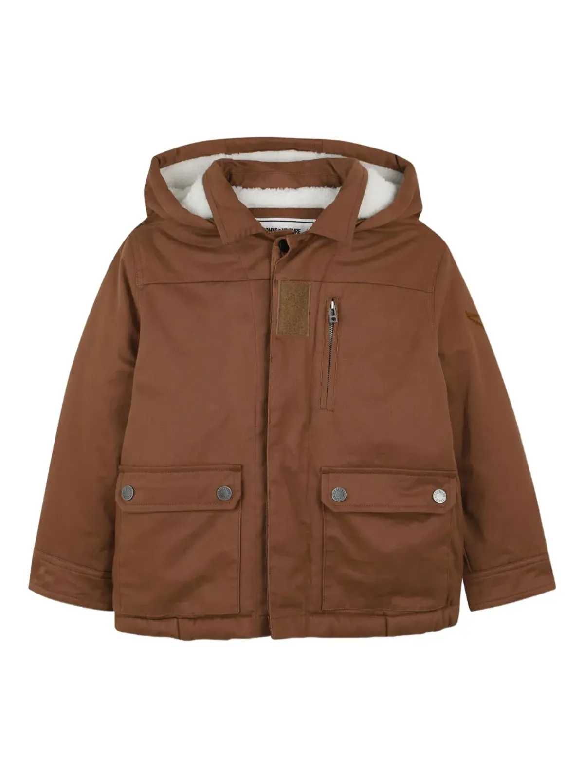 Zadig & Voltaire Kids ポケット付きフードジャケット - ブラウン - 画像3