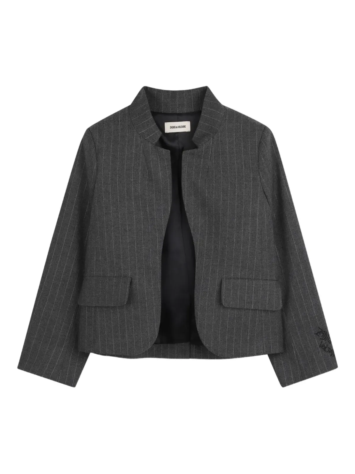 Zadig & Voltaire Kids ピンストライプ柄ブレザー（グレー） - 画像1