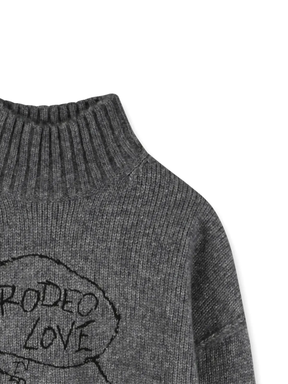 Zadig & Voltaire Kids タートルネック刺繍セーター - グレー - 画像3