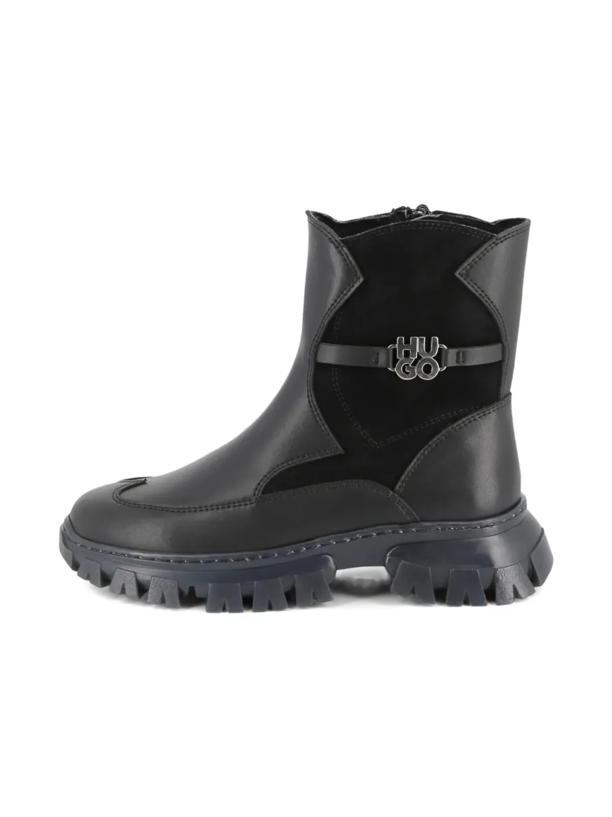 HUGO KIDS logo-plaque ankle boots - Black - 画像5