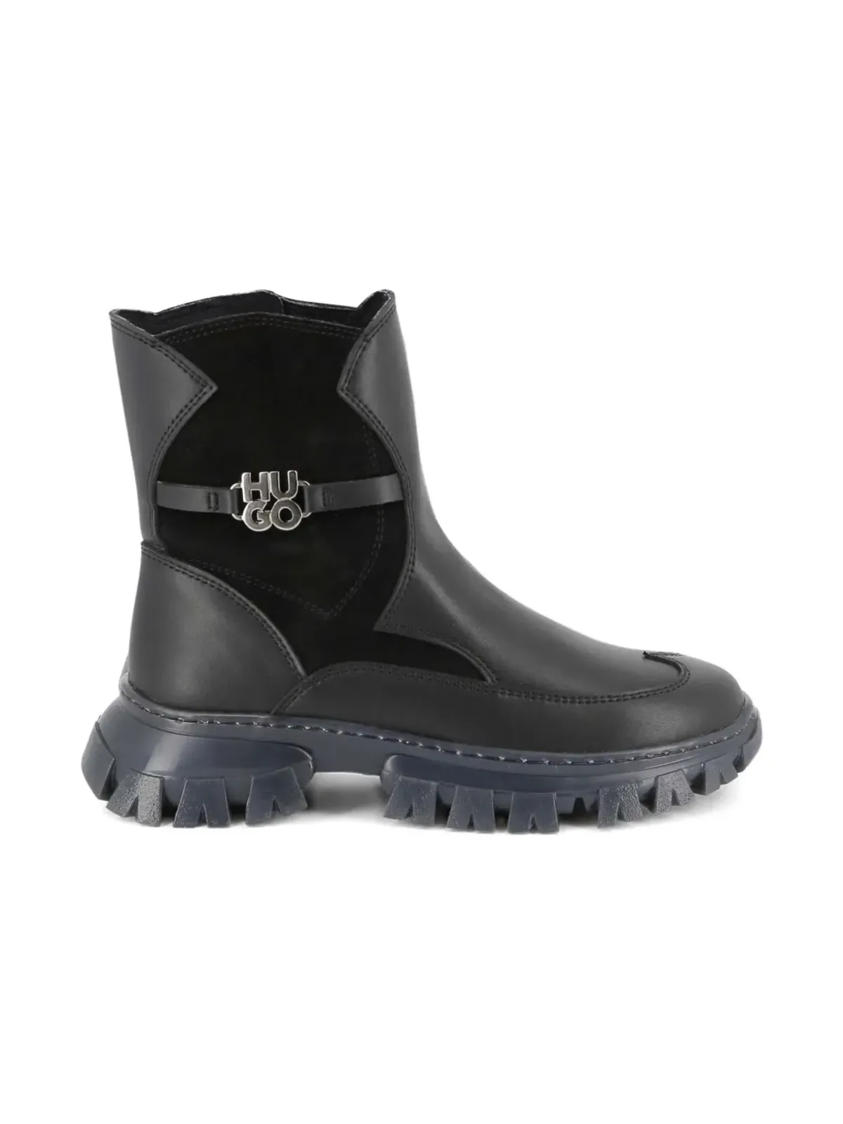 HUGO KIDS logo-plaque ankle boots - Black - 画像2